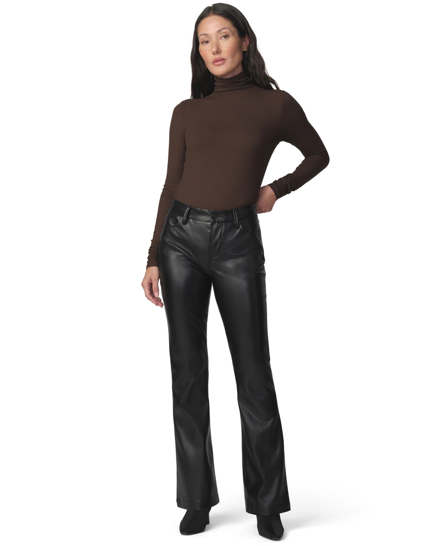 Женские брюки Joe's Jeans Petite Provocateur High-Rise Bootcut Faux-Leather, цвет: Чёрный — фото 2