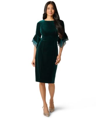 Petite Velvet Bell-Sleeve Dress
