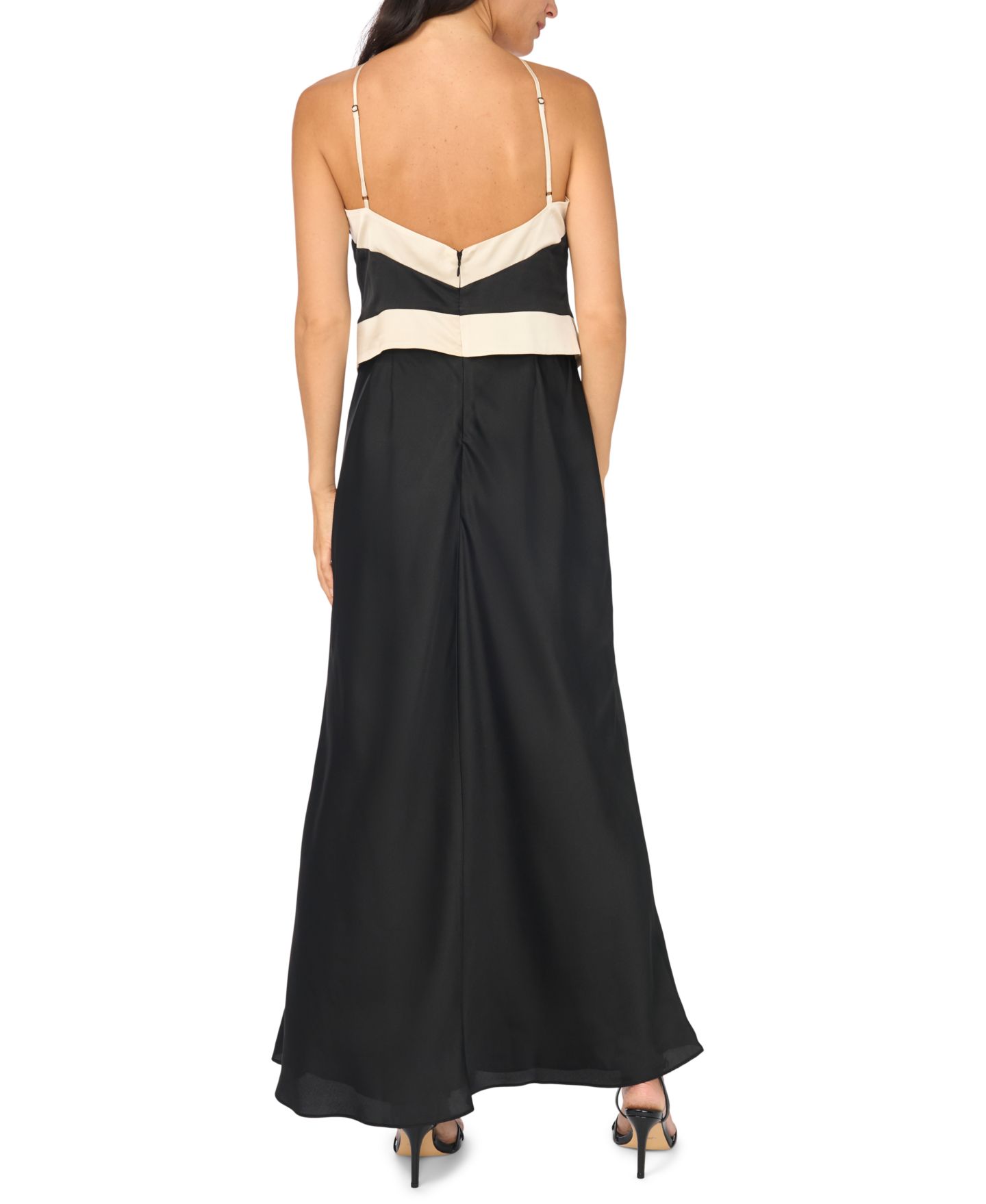 Женское платье Parker Halter Combo Maxi Colorblock, цвет: Насыщенный чёрный — фото 5