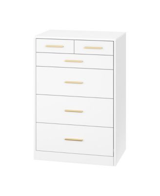 Bedroom Chest of Drawers, Modern Storage Dresser with 6 Drawers, TV Stand for Living Room