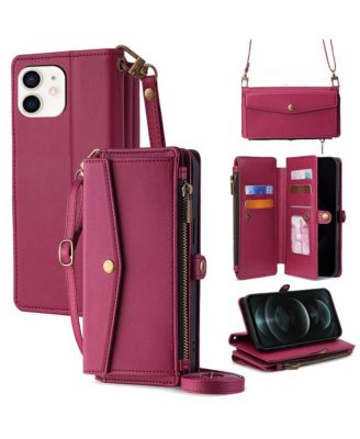 5-in-1 Wallet Phone Case with Wrist and Crossbody Straps for iPhone 12-17