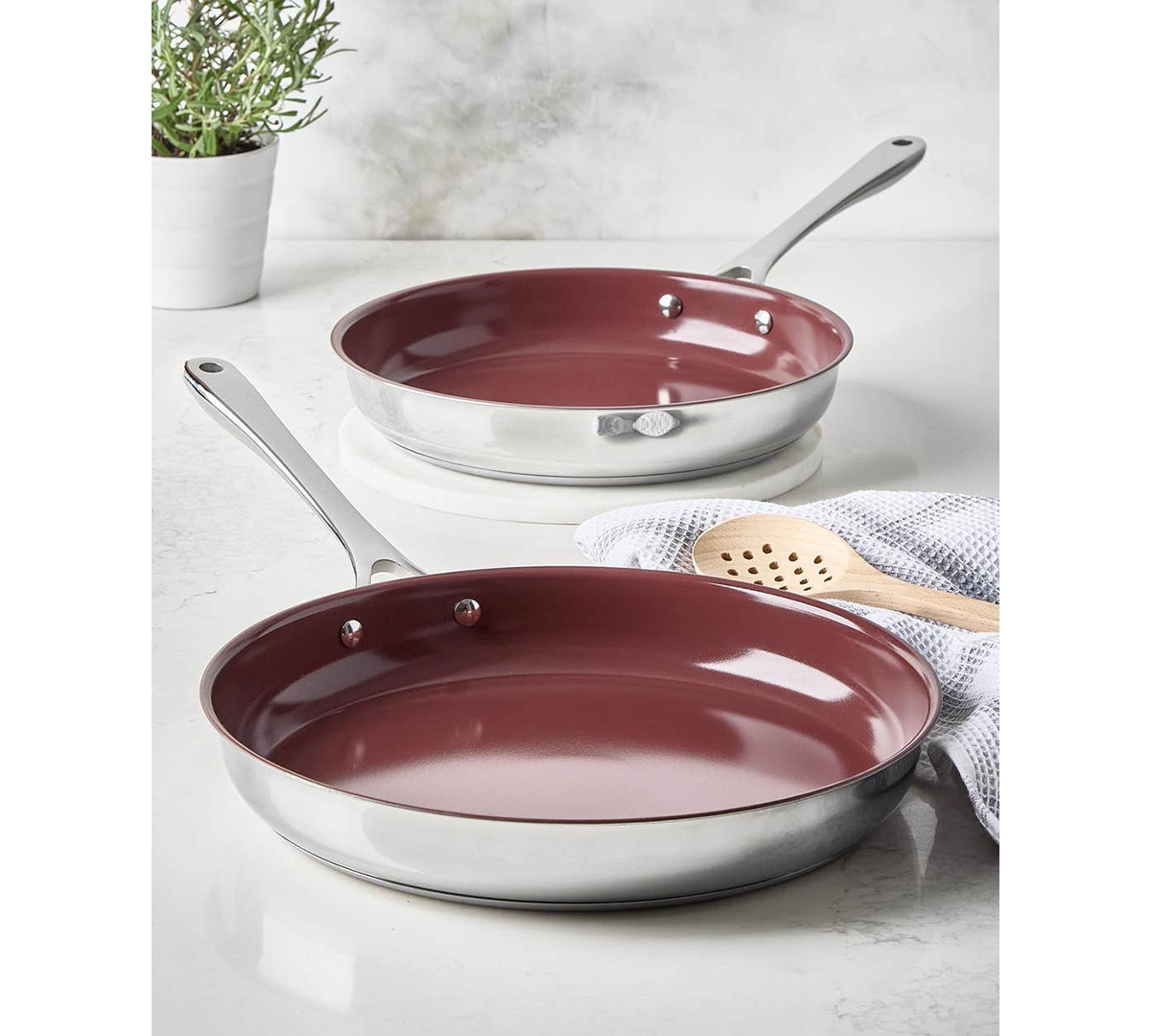 The Cellar Stainless-Steel Nonstick 2-Piece Frypan Set, Macy's Exclusive