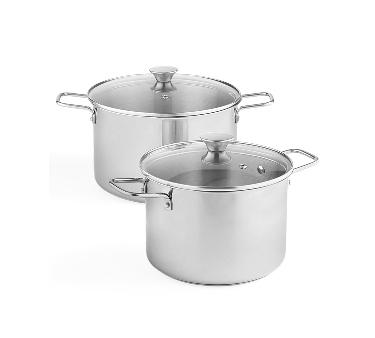 Arch Studio Stainless-steel 2-piece Stockpot Set, Macy's Exclusive In Silver