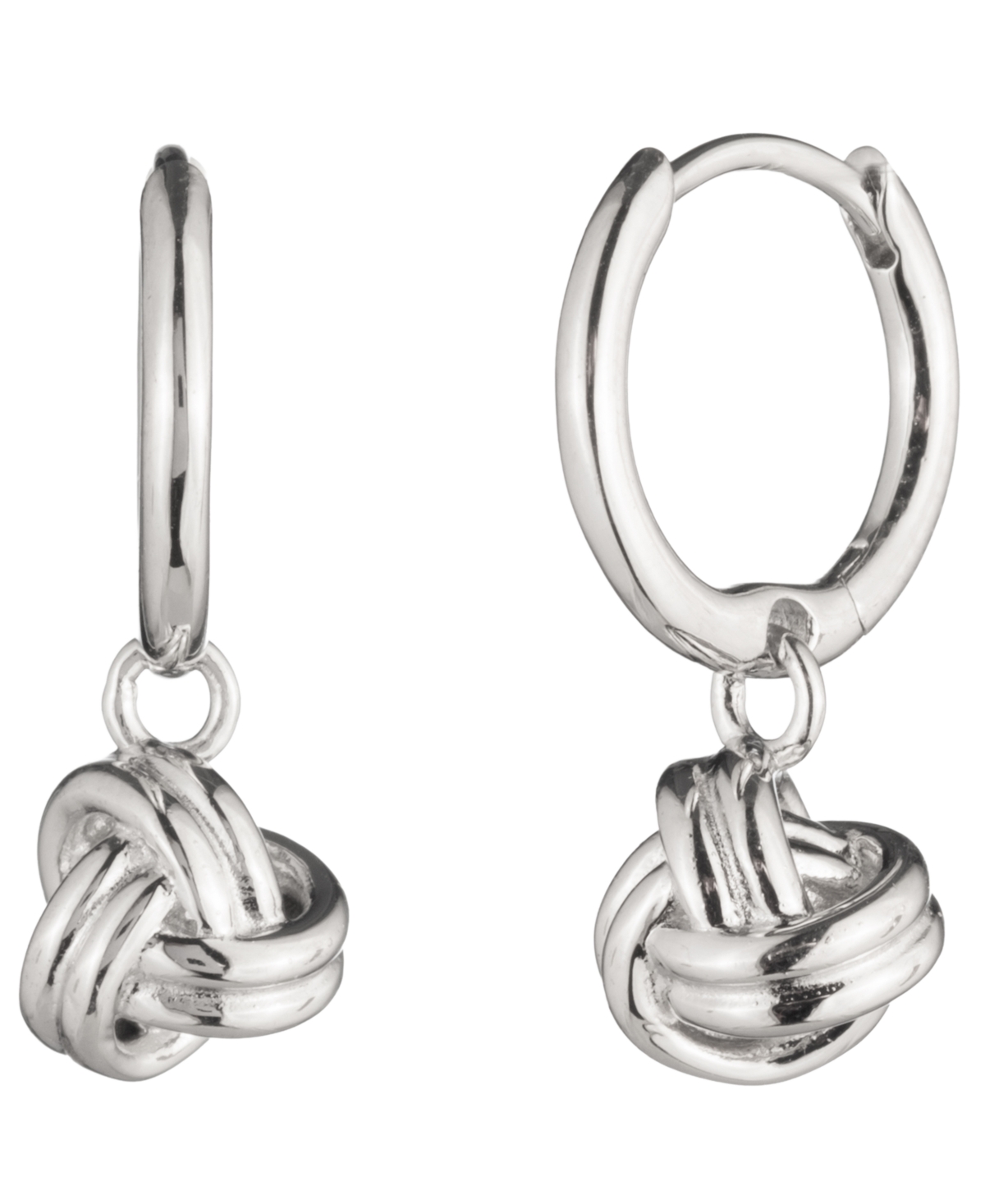 Lauren Ralph Lauren Sterling Silver Knot Hoop Drop Earrings