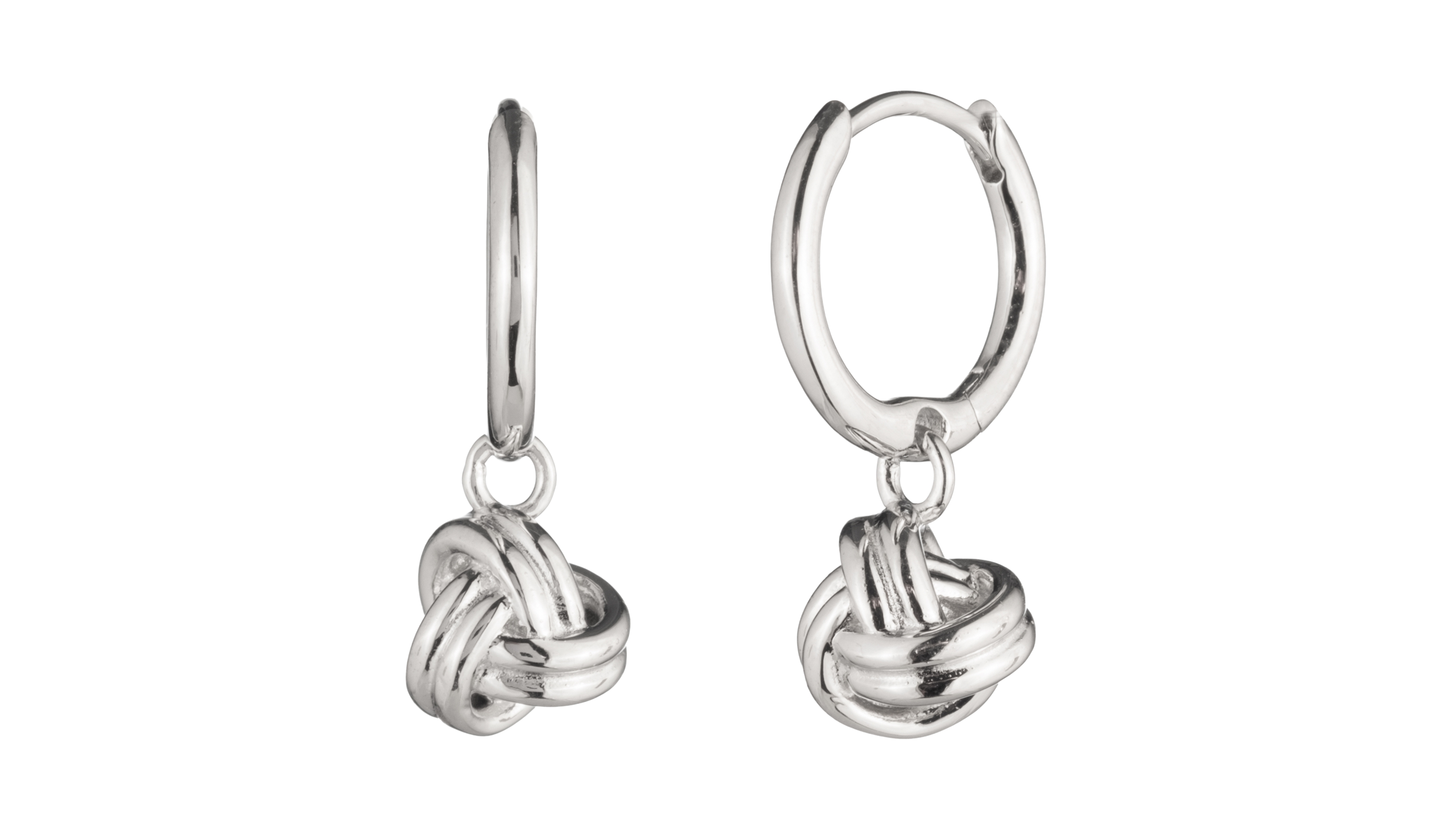 Lauren Ralph Lauren Sterling Silver Knot Hoop Drop Earrings