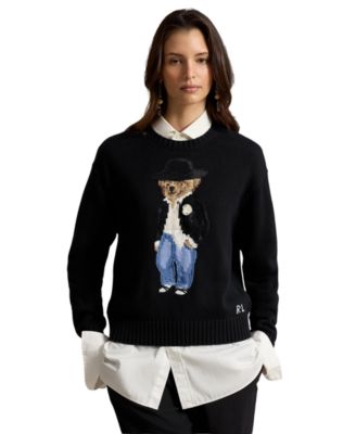 Women's Polo Bear Long-Sleeve Crewneck Sweater