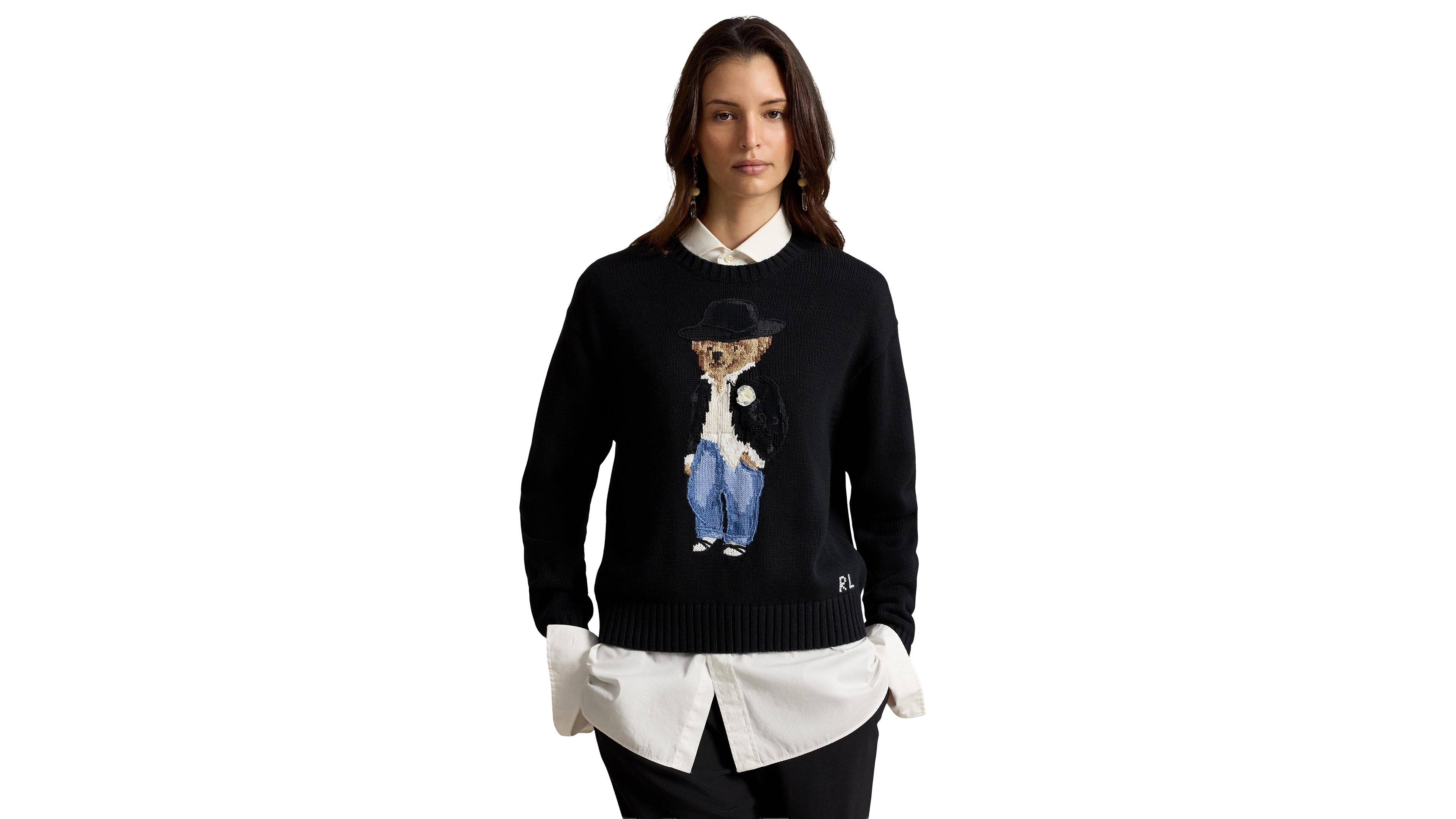 Polo Ralph Lauren Women's Bear Long-Sleeve Crewneck Sweater