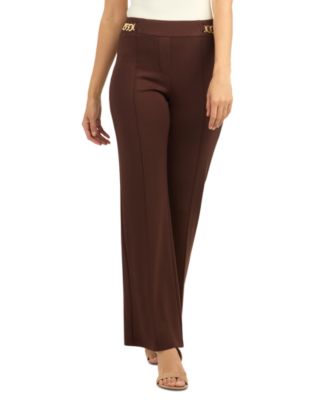 Juniors' Lightweight-Scuba Wide-Leg Pants