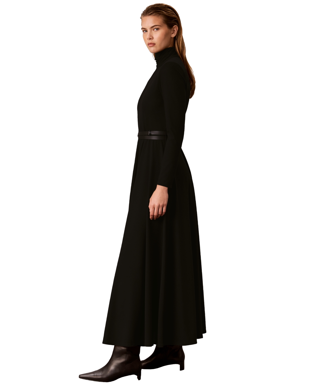 Calvin Klein Petite Turtleneck Long-Sleeve A-Line Sweater Dress