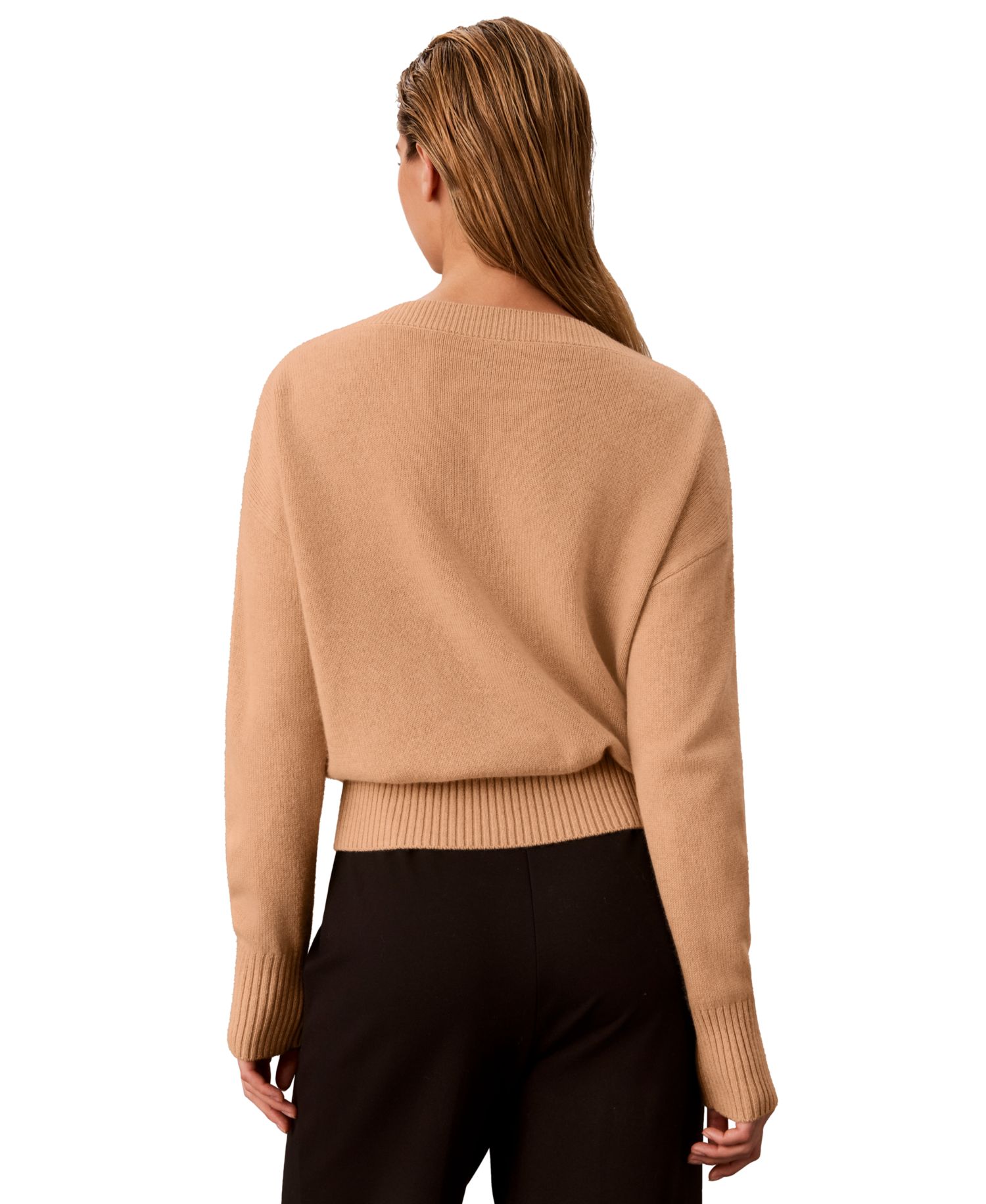 Petite Bateau Neck Button-Shoulder Sweater