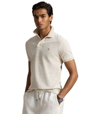Men's Classic-Fit Striped Mesh Polo Shirt