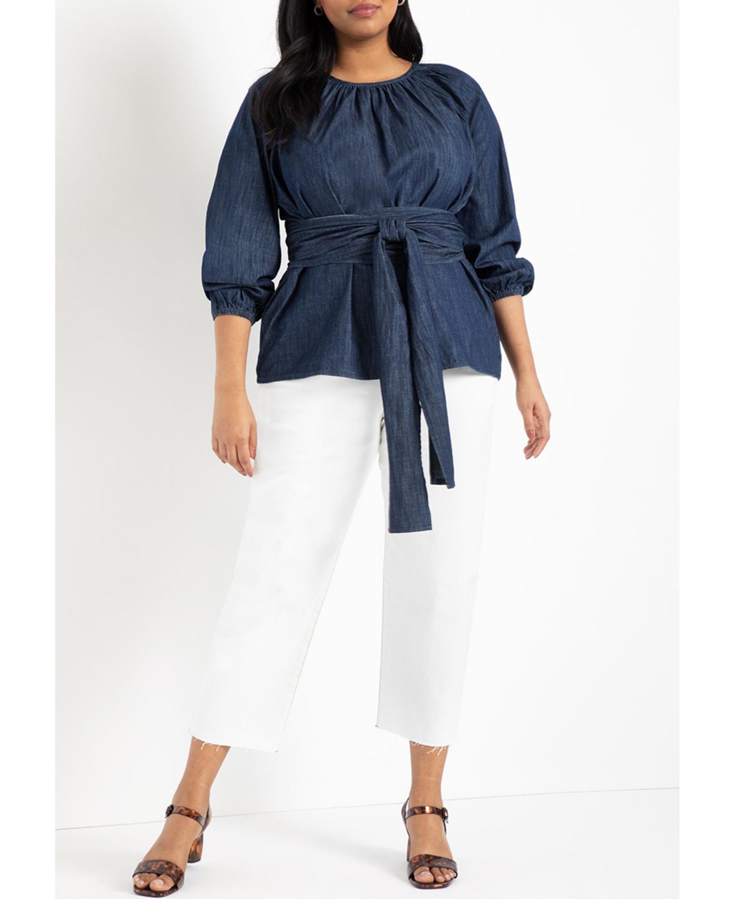 Women's Dramatic Faux Wrap Top
