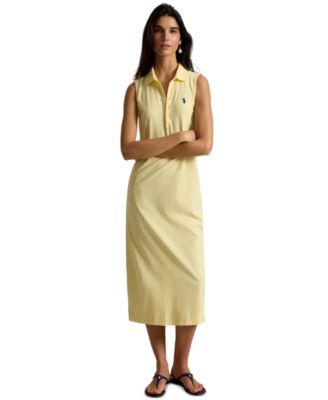 Women's Stretch-Cotton Sleeveless Polo Dress