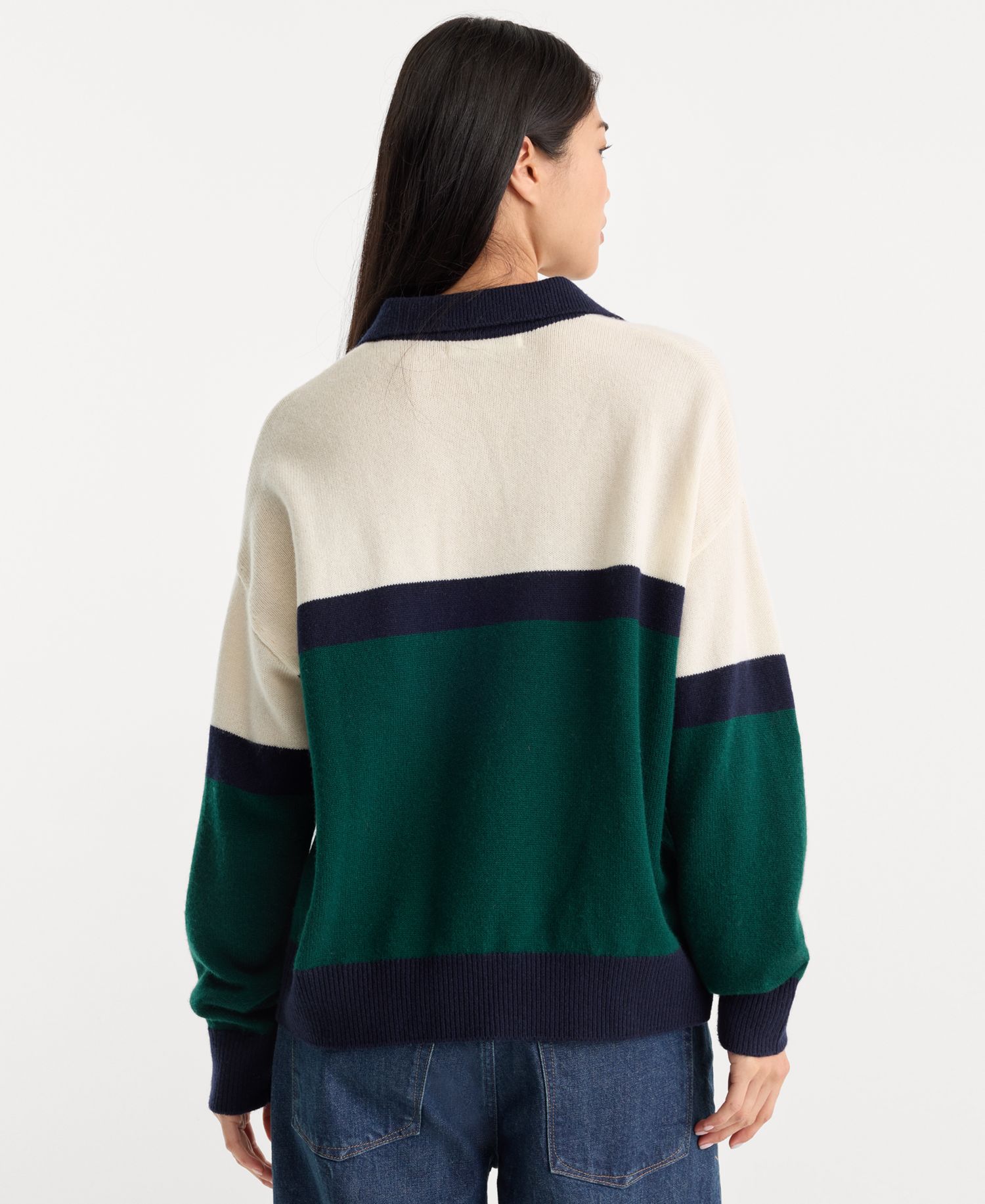 Women's Oversized Rugby Collared Sweater