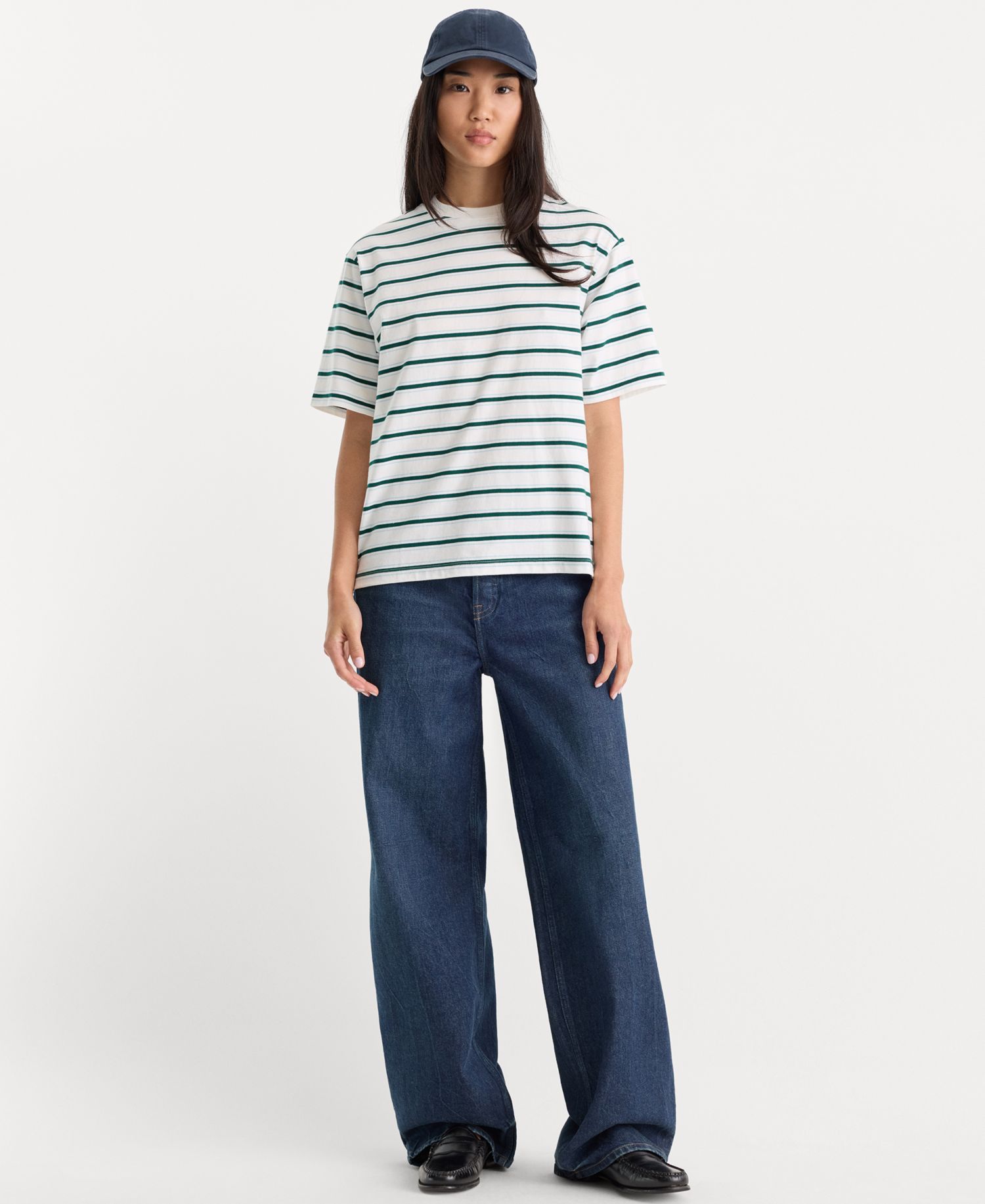 Women's Oversized Crewneck Stripe T-Shirt