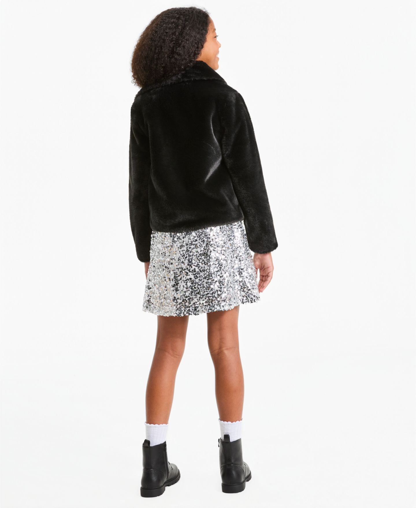 Платье Epic Threads Sequin Flutter-Sleeve A-Line Dress для девочек, цвет: Серебряный — фото 8