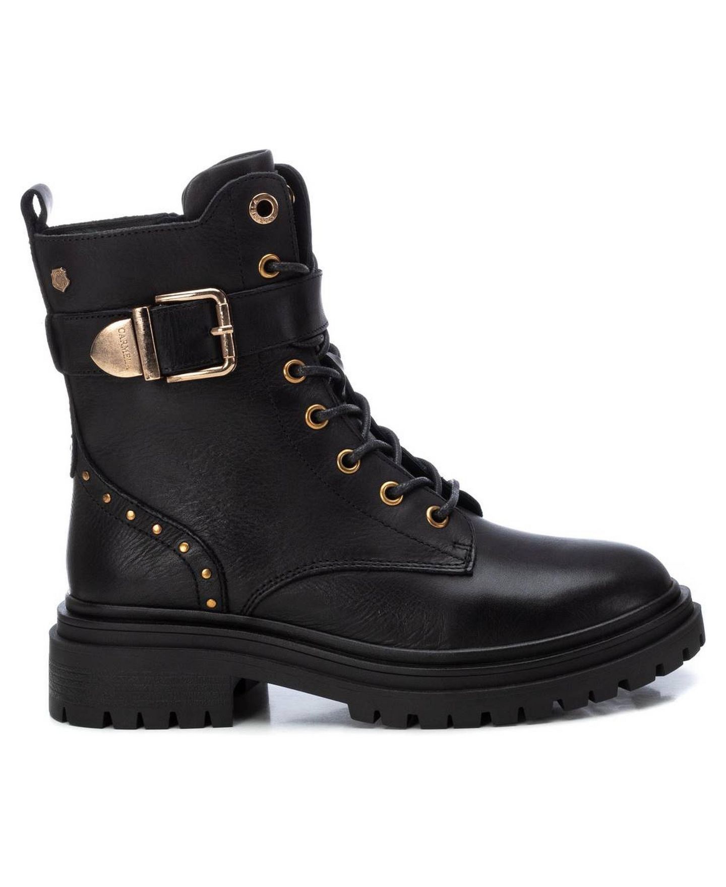Женские ботинки XTI Casual Leather Combat Booties Carmela Collection, цвет: Чёрный — фото 2