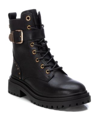 Women's Casual Leather Combat Booties Carmela Collection