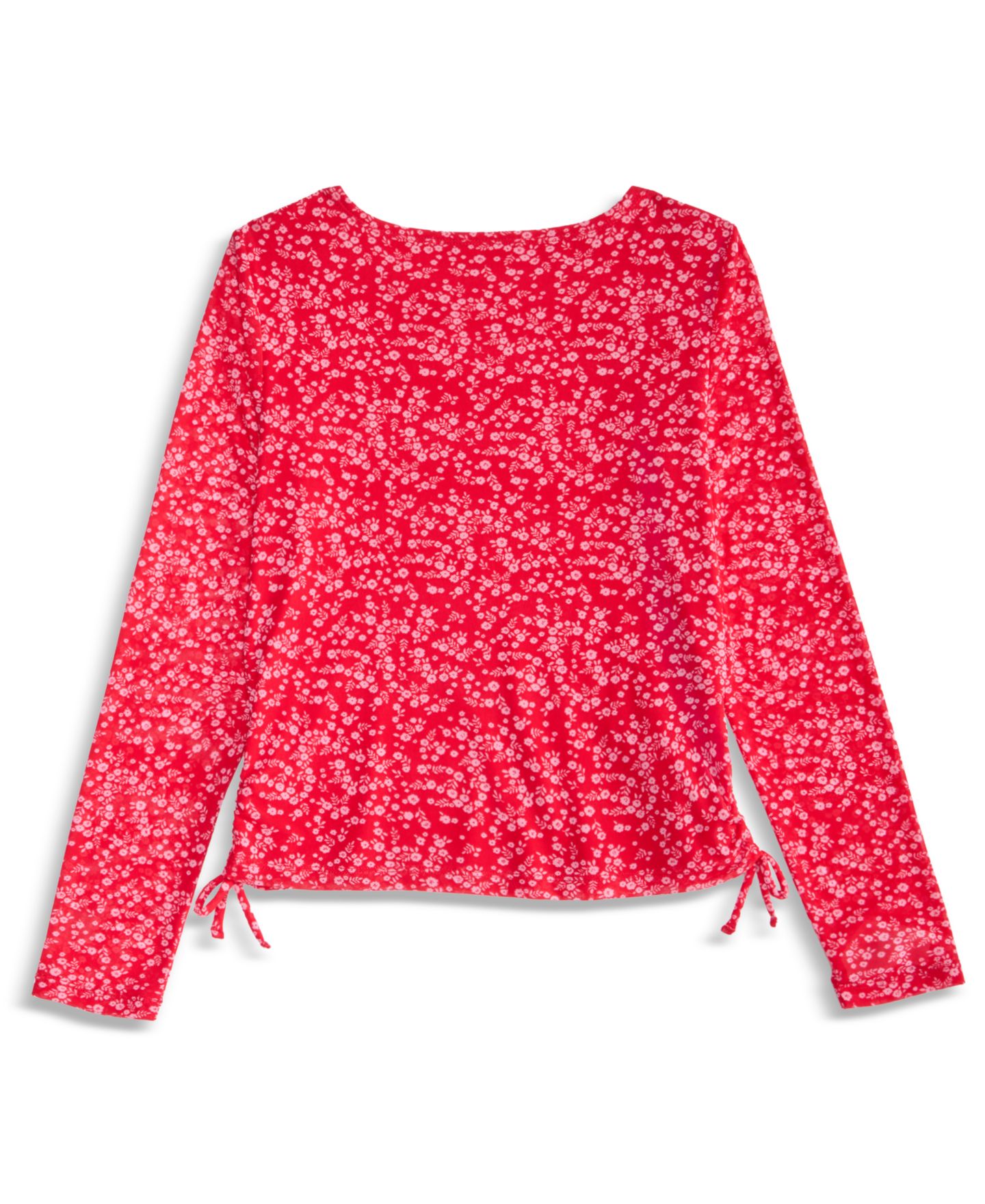Футболка Epic Threads Floral Long-Sleeve Fitted для девочек, цвет: Вишнёвый — фото 6