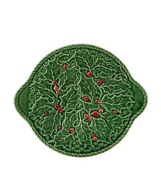 Holly Earthenware Cake Plate