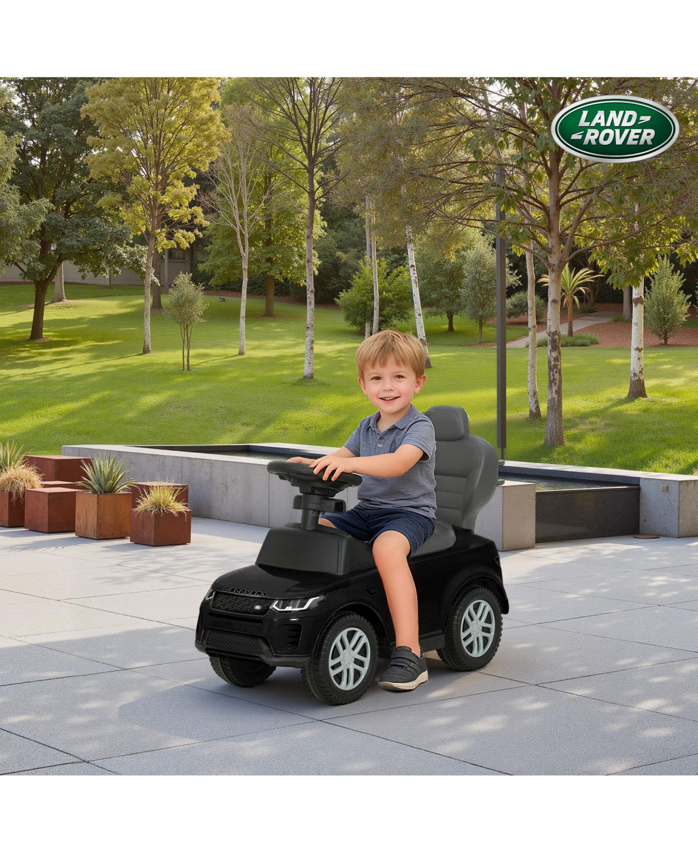 Детская каталка Qaba Land Rover Discovery 2 в 1, до 55 фунтов, от 18 до 36 месяцев, цвет: Чёрный — фото 9