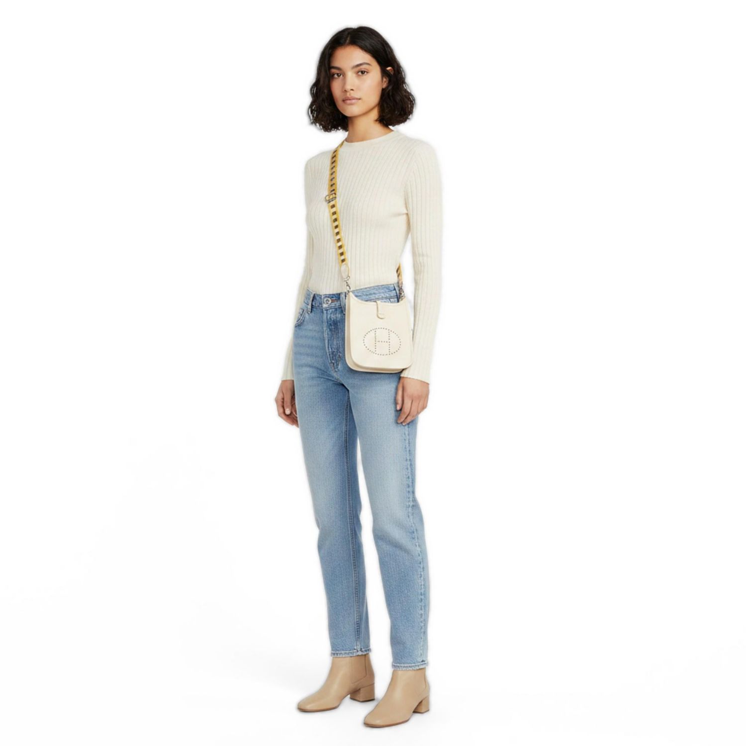 Pre-Owned HERMES Evelyne Nata Taurillon Clemence Leather Shoulder Bag
