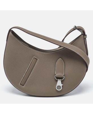 Women's graves Arcon Etoupe Togo And Swift Leather Shoulder Bag