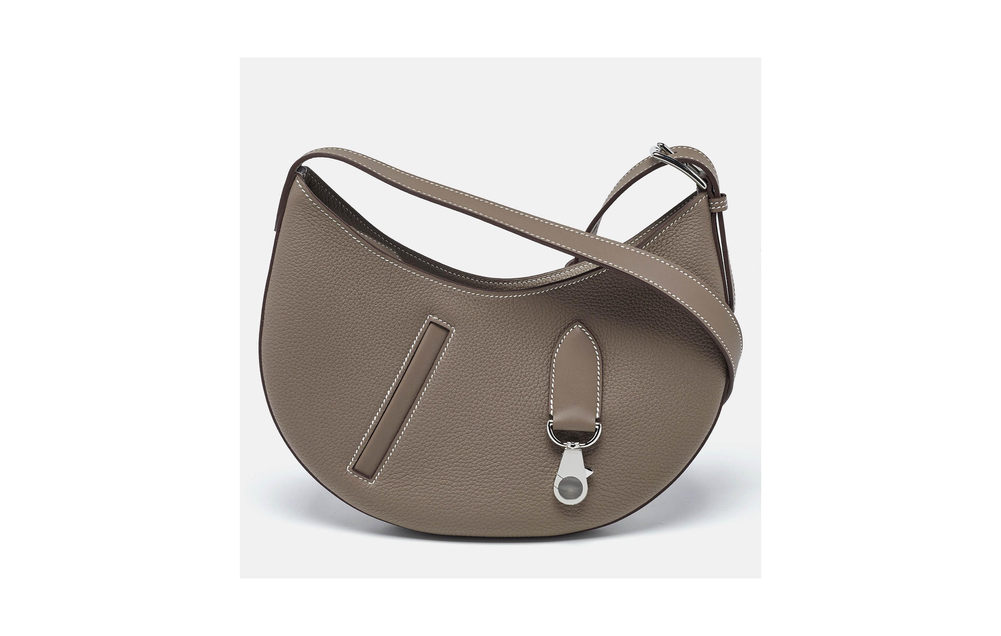 Pre-Owned Hermes Women's graves Arcon Etoupe Togo And Swift Leather Shoulder Bag