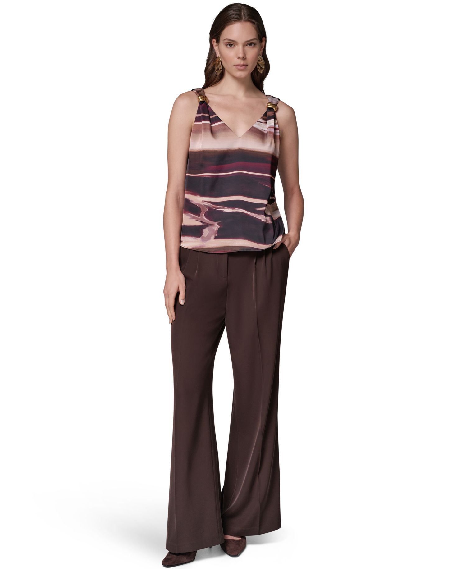Women's Sleeveless V-Neck Allover-Print Tank