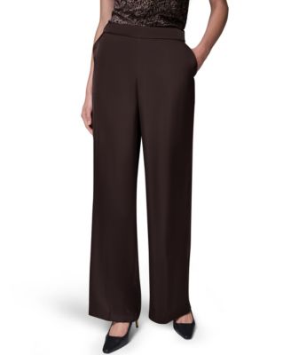 Women's Wide-Leg Satin Side-Zip Pants