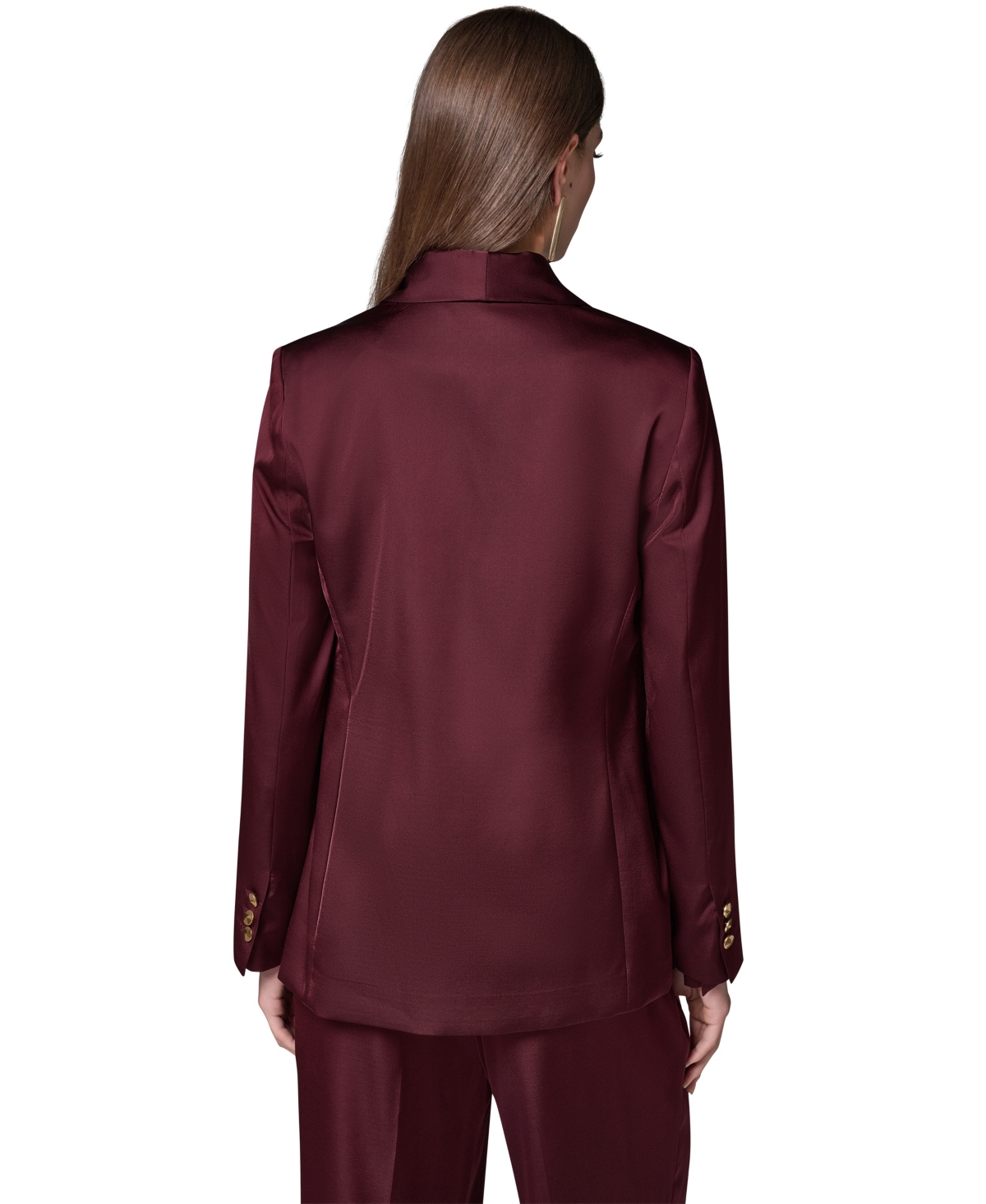 Donna Karan New York Women's DK126 Satin Shawl Lapel Shoulder-Padded Blazer