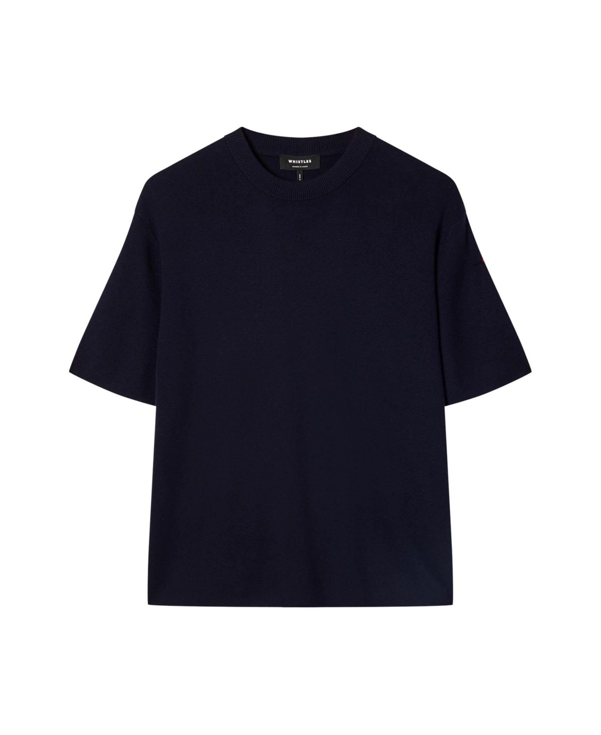Whistles Women's Crewneck Loose Fine Knit Cotton-Blend T-Shirt