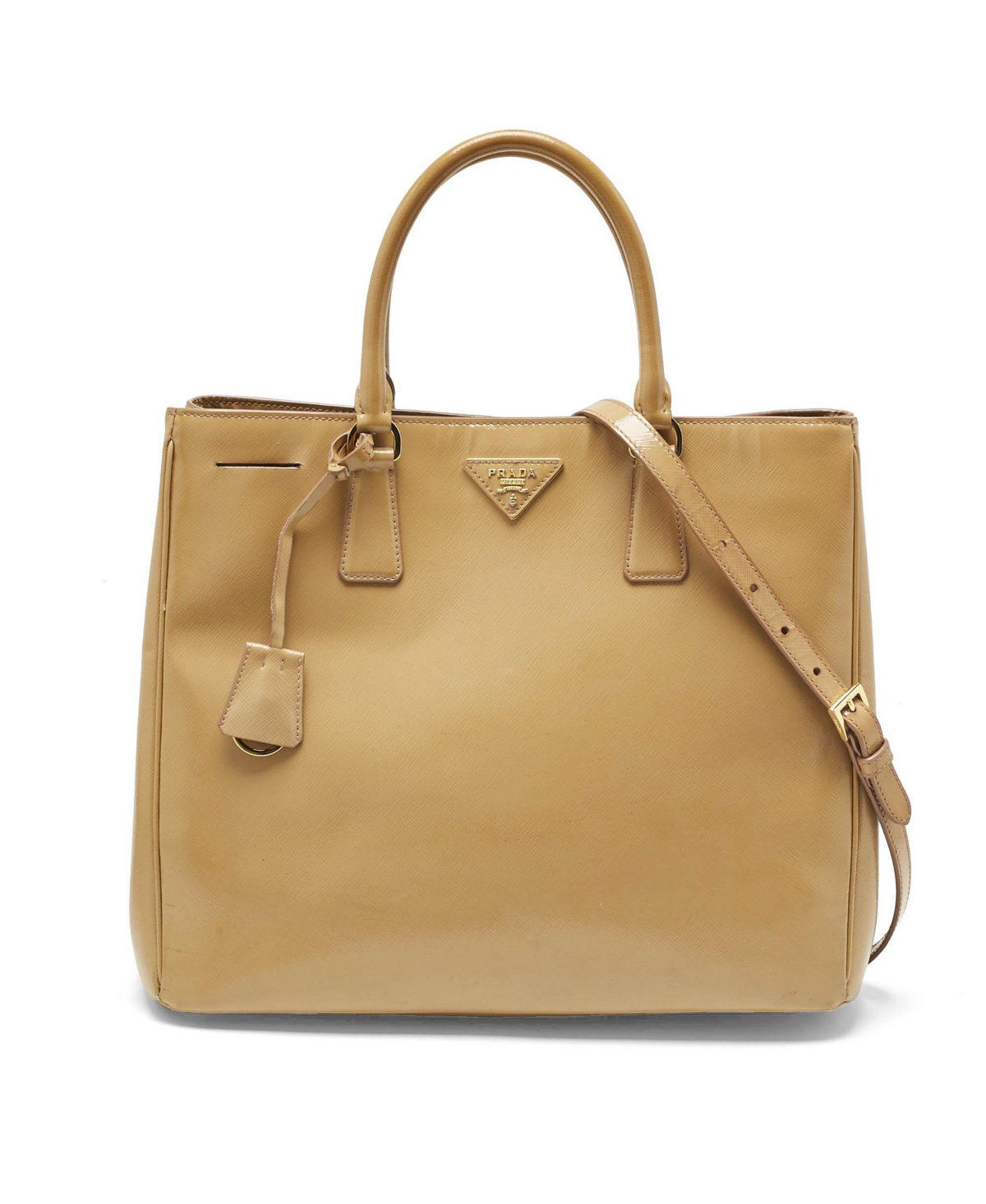 Pre-Owned Prada Women's Saffiano Patent Leather Gardener's Tote - Brown