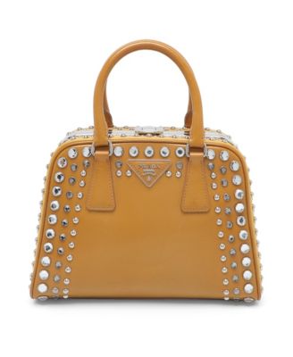 Women's Small Studded Saffiano Patent Leather Frame Bag