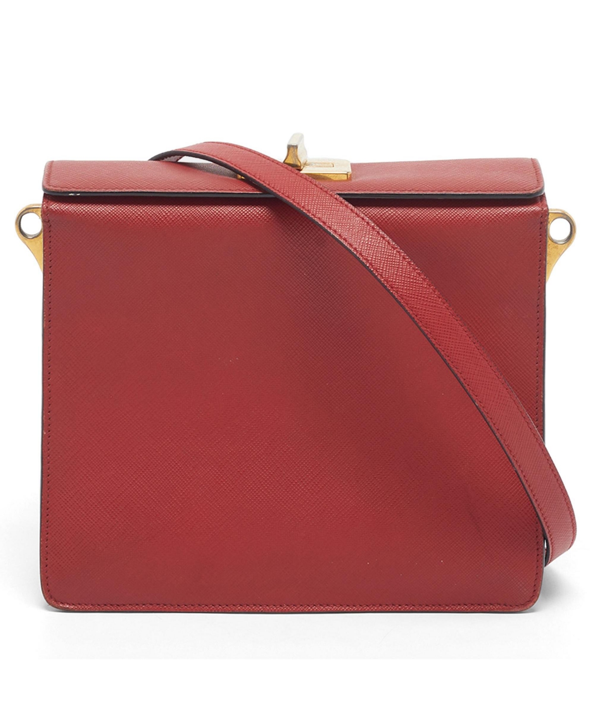 Pre-Owned Prada Women's Saffiano Leather Turnlock Box Shoulder Bag