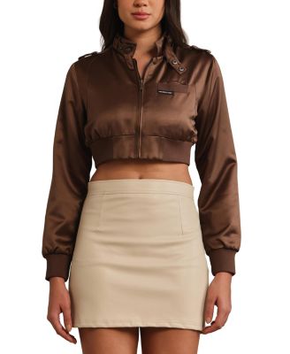Women's Iconic Racer Cropped Satin Jacket