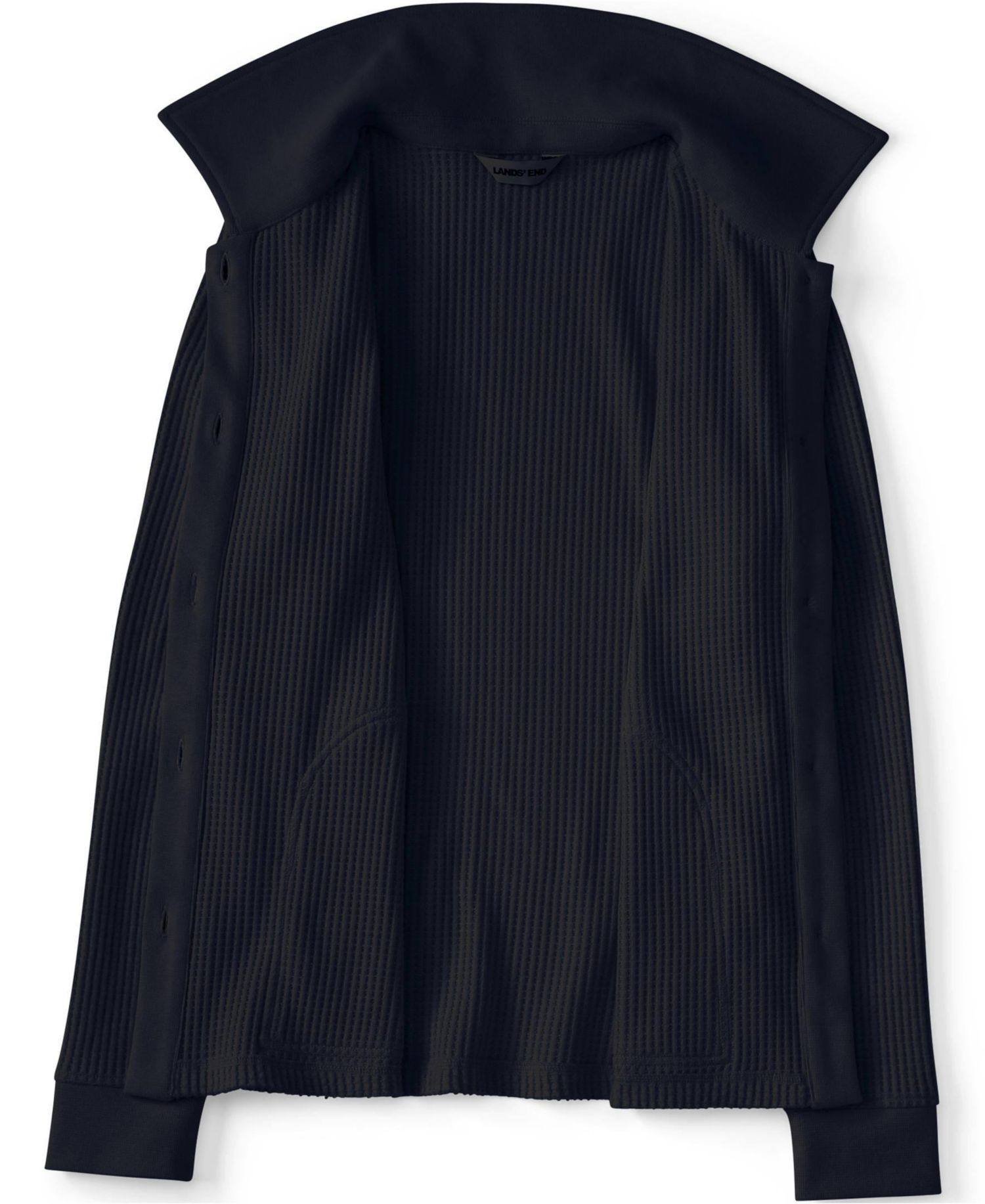 Women's Long Sleeve Waffle Collared Shacket