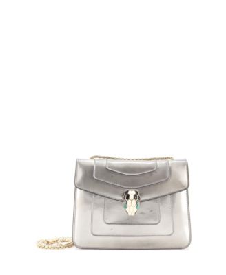 Small Serpenti Forever Square Shoulder Bag Metallic Leather