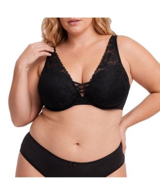 Women's XO Push-Up Plunge Ava Lace Bra with Crisscross Design