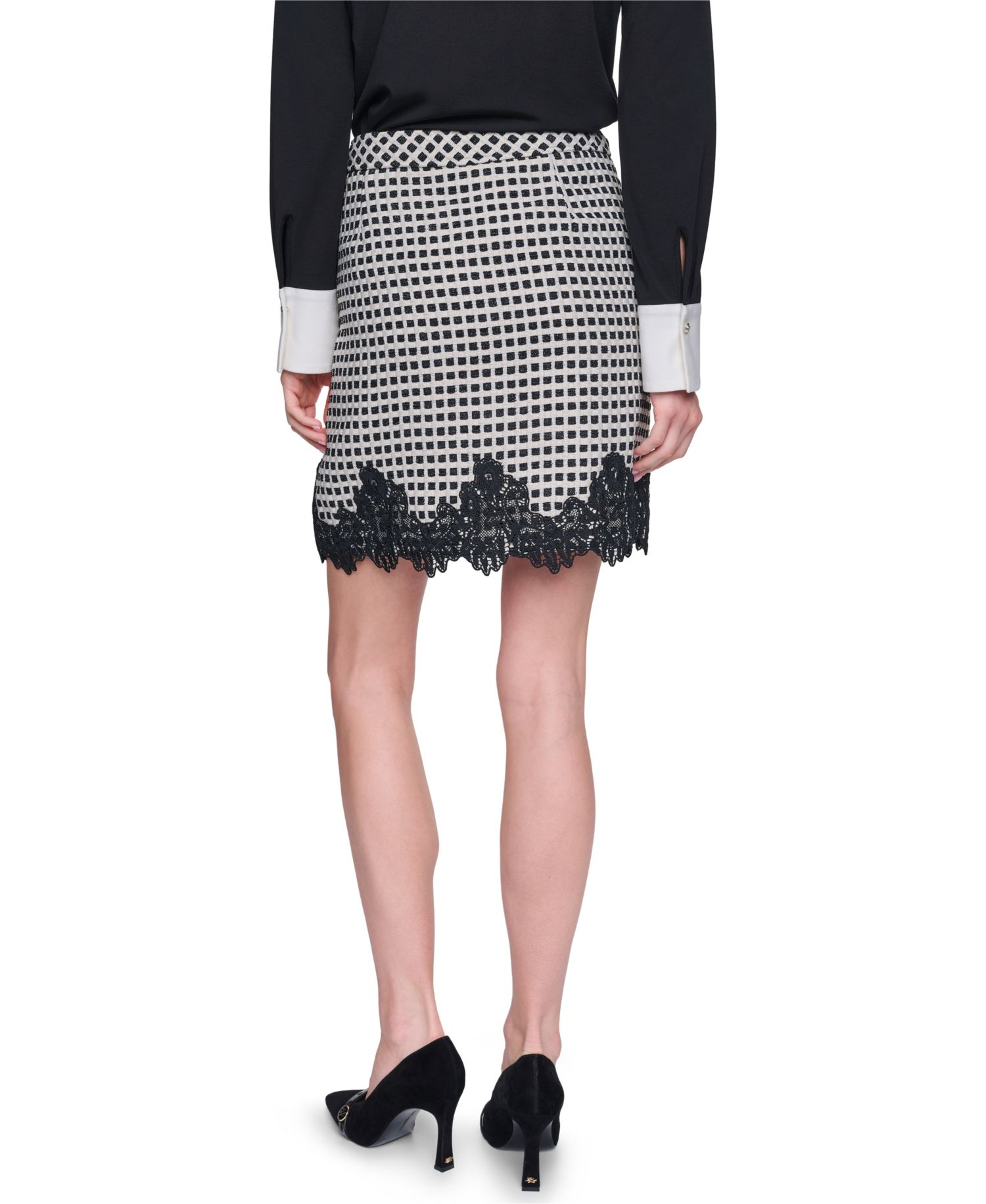 Women's Lace Trim Mini Skirt