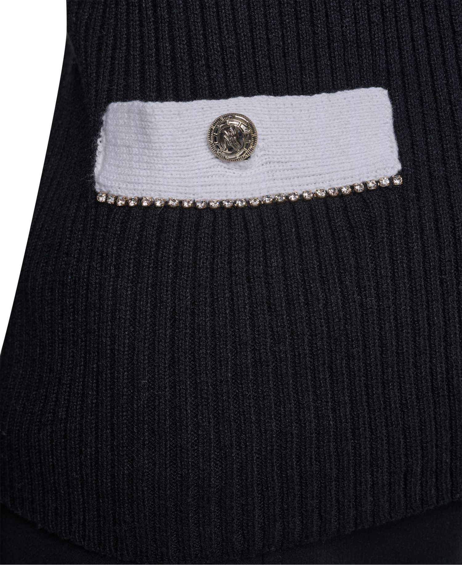 Women's Colorblock Fitted Crewneck Cotton-Blend Cardigan Sweater
