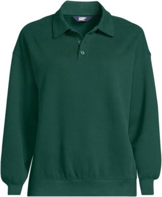 Women's Long Sleeve Serious Sweats Polo Collar Sweatshirt