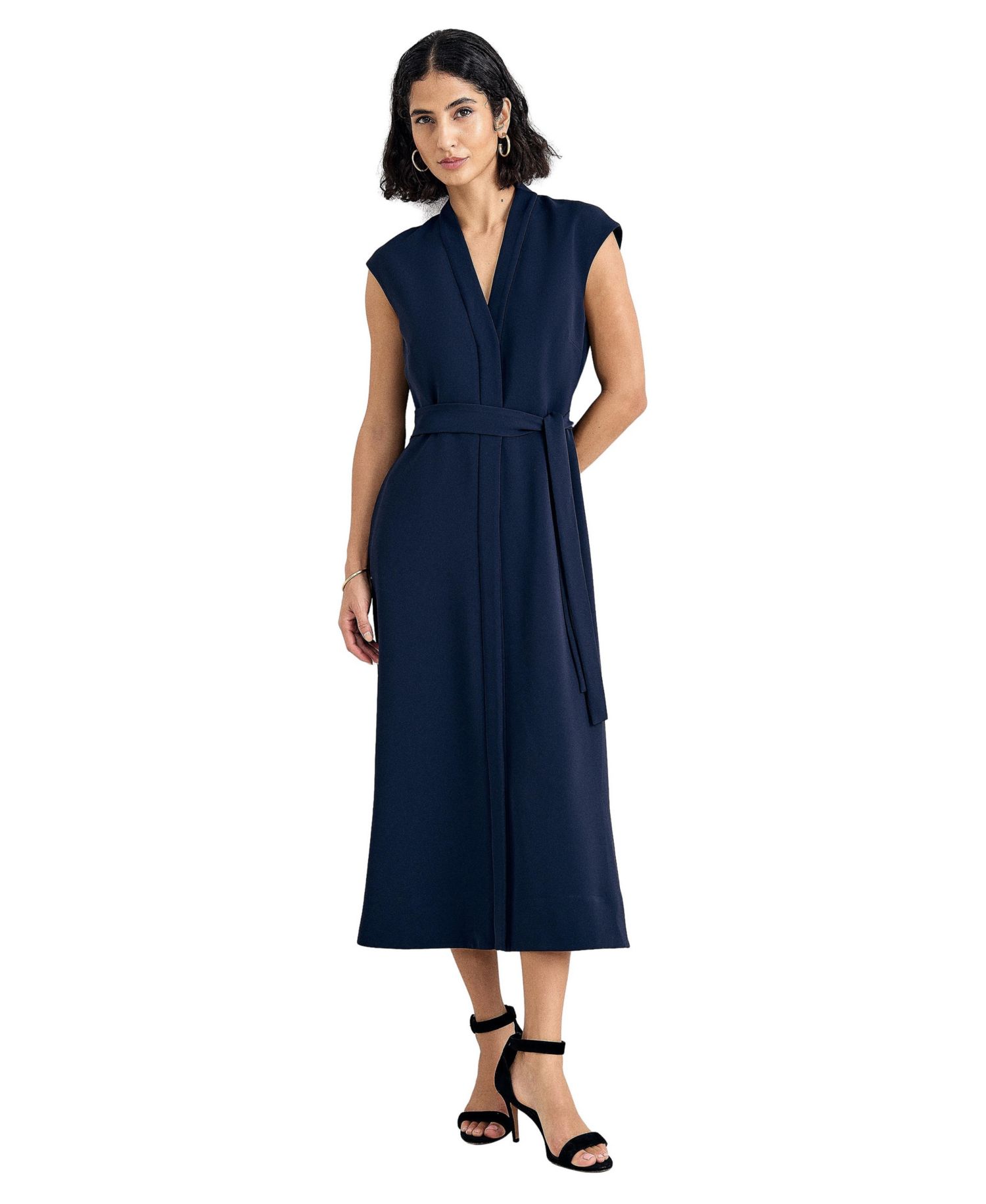 Women's Julie V-Neck Sleeveless A-Line Midi Dress