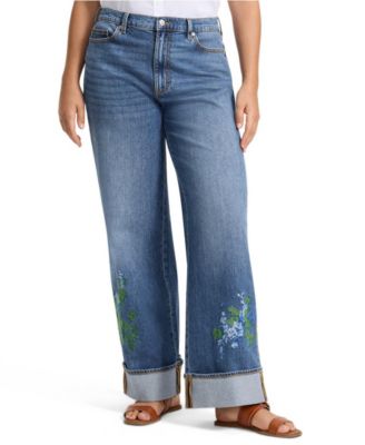 Women's Recover High-Rise Wide-Leg Embroidered Jeans