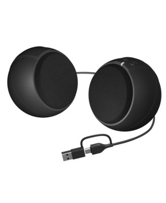20 Stereo Speakers Compact Desktop Laptop Wired Front Volume Control Headphone Jack
