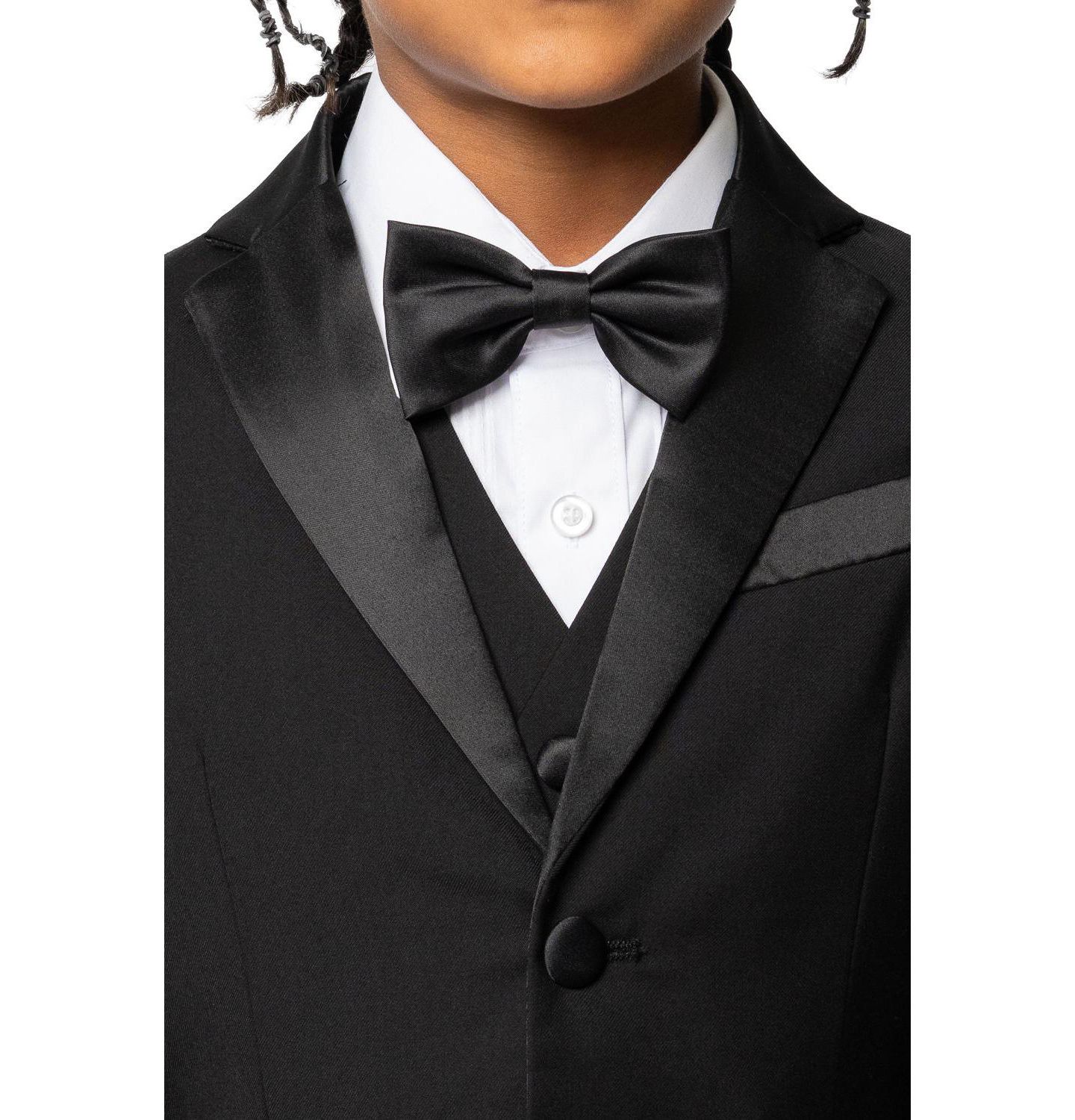 Комплект Peanut Butter Collection 007 Slim Fit 5-Piece Shirt, Bowtie, Jacket, Vest and Pants Tuxedo Set для мальчиков-малышей, цвет: Чёрный — фото 4