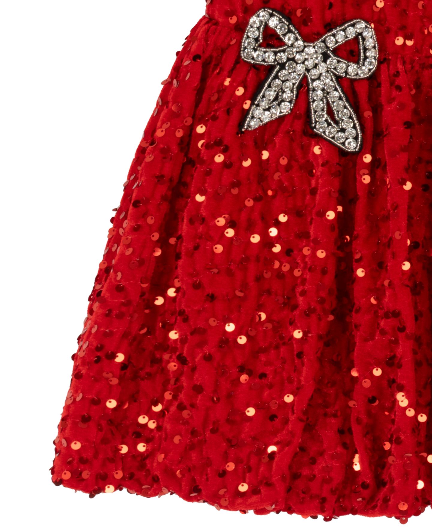 Платье Rare Editions Sequin Velvet Fit & Flare Bubble для девочек, цвет: Красный — фото 7