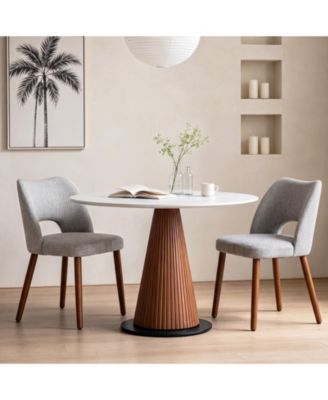 Modern Dining Chairs Set of 2, Kitchen Chairs with Hollow Back, Solid Wood Legs,Easy Assembly, Farmhouse Style for Kitchen and Dining Room