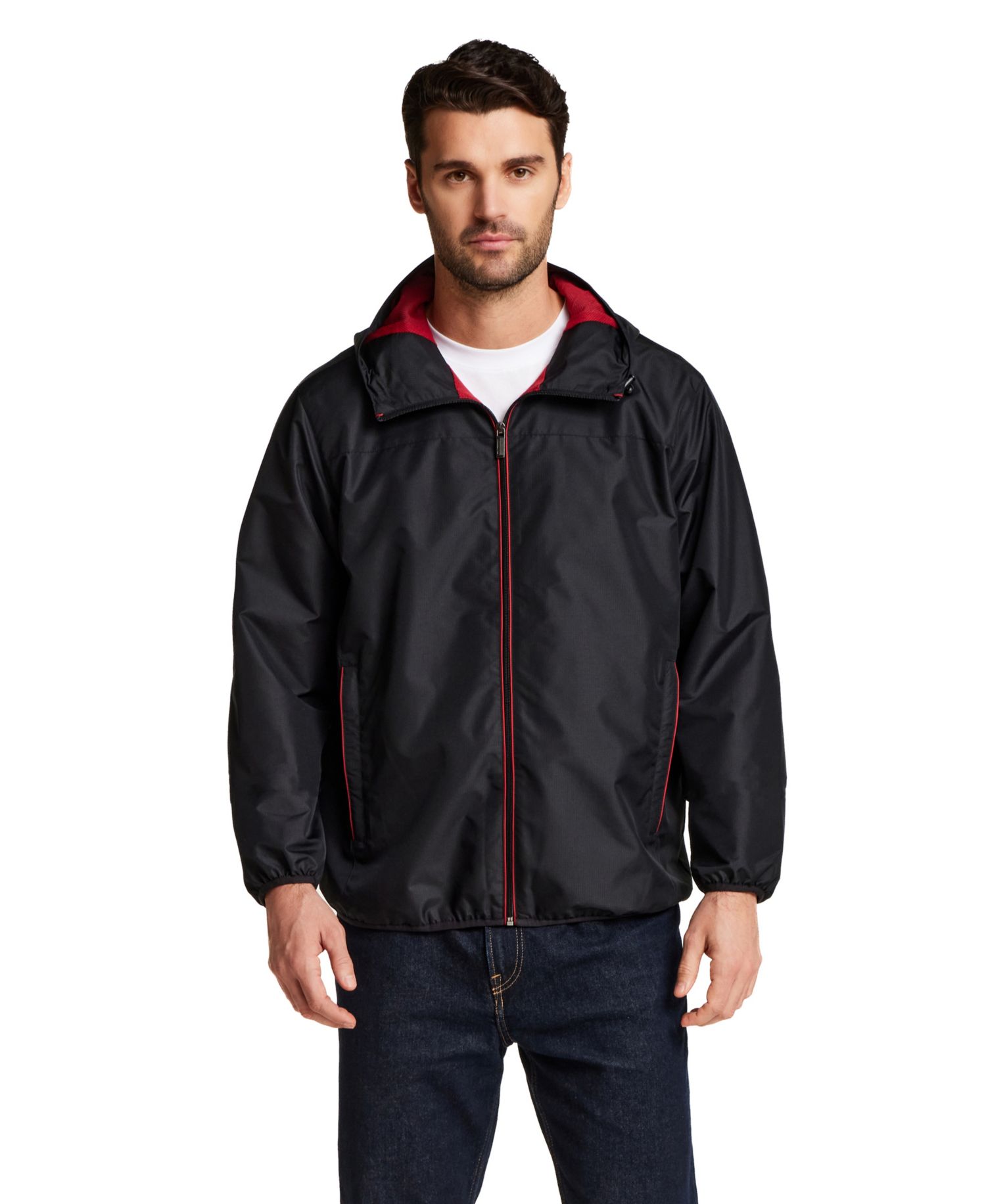 Men's Hooded Water-Resistant Lightweight Windbreaker Jacket