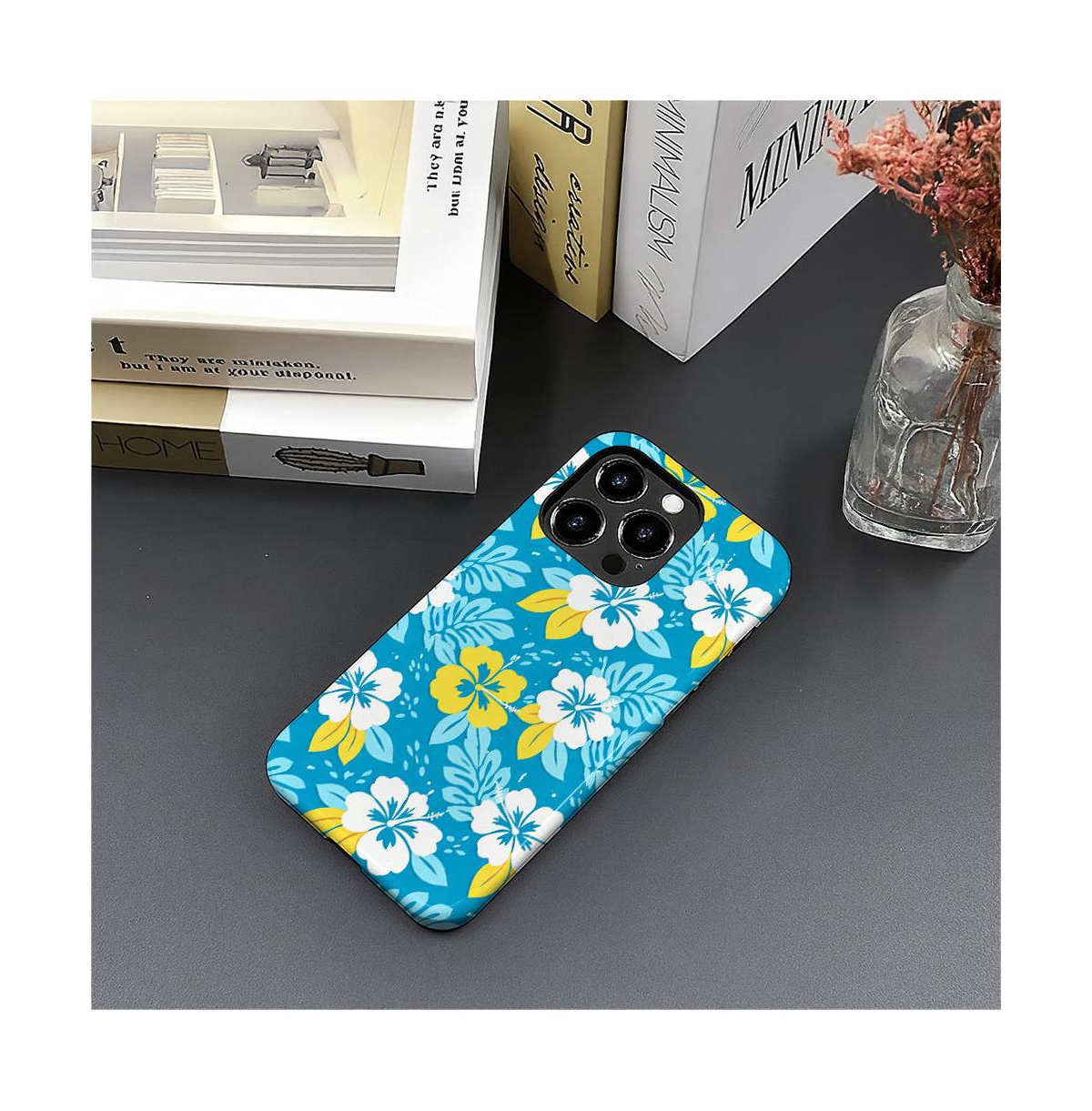 Lamicall Hibiscus Escape Shockproof Dual-Layer iPhone Case for 14 Pro Max